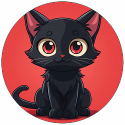 Essbares Papier schwarzes Kätzchen 19,5 cm