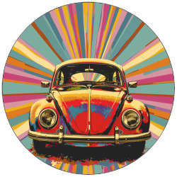Essbares Papier Pop Art Auto Bild Käfer 19,5 cm