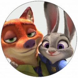 Essbares Papier Judy und Nick Selfie 19,5 cm