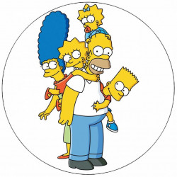 Essbares Papier Die Familie Simpson 19,5 cm