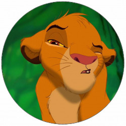 Essbares Papier König der Löwen Simba im Wald 19,5 cm