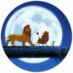 Essbares Papier König der Löwen Simba, Timon und Pumba unter dem Vollmond 19,5 cm