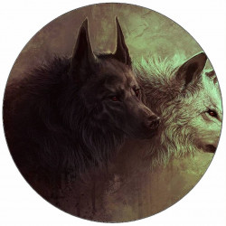 Essbares Papier schwarz und weiß Wolf 19,5 cm