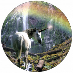 Essbares Papier Einhorn und Regenbogen 19,5 cm