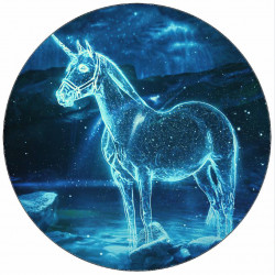 Essbares Papier Neon Einhorn 19,5 cm