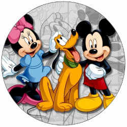 Essbares Papier Mickey, Minnie und Pluto 19,5 cm