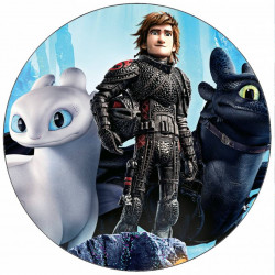 Essbares Papier How to train a dragon Hiccup and dragons 19,5 cm