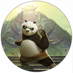 Essbares Papier Kung Fu Panda Po bei der Übung 19,5 cm