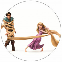 Essbares Papier Locika und Eugene mit Haaren 19,5 cm