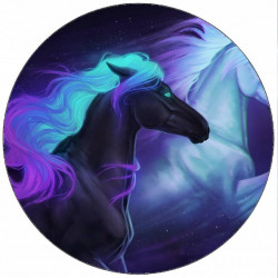 Essbares Papier Neon Pferd Fantasie 19,5 cm