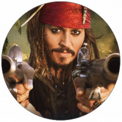 Essbares Papier Jack Sparrow mit Waffen 19,5 cm