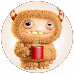 Essbares Papiermonster mit Kaffeebecher 19,5 cm