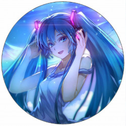 Essbares Papier Anime Mädchen mit blauen Haaren 19,5 cm