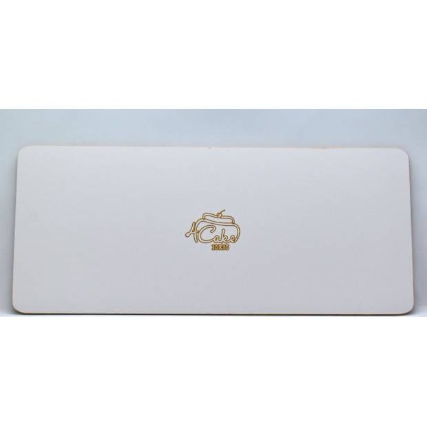 Kuchenstern Unterlage für Kuchen fest Holzfaser weiß Rechteck 15 x 35 cm (1 Stück)