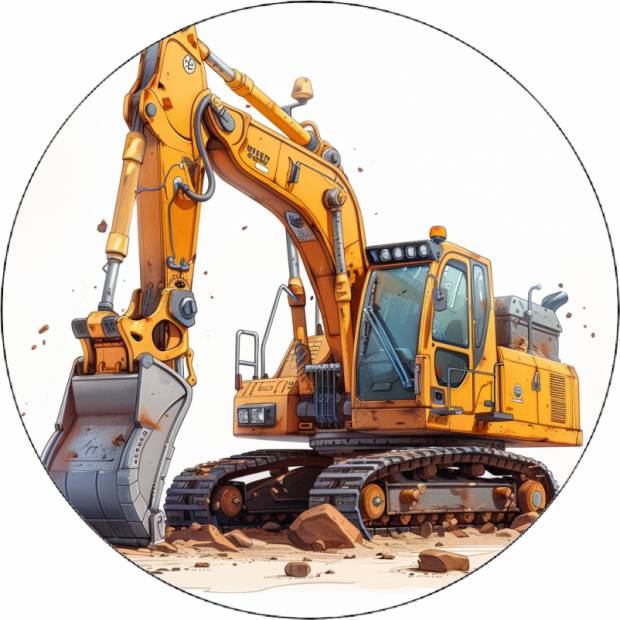 Essbarer Papierbagger 19,5 cm