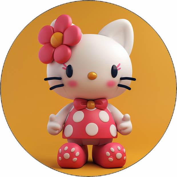 Hello Kitty essbares Papier mit Blume 19,5 cm