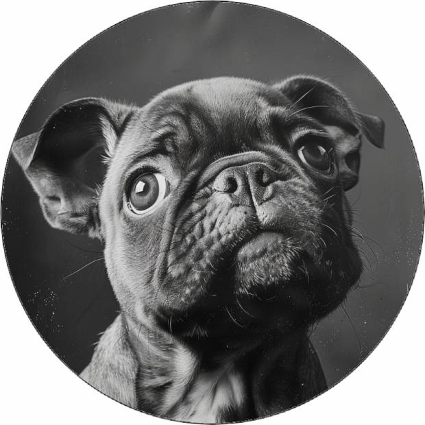 Essbares Papier Bulldogge schwarz-weiß Foto 19,5 cm