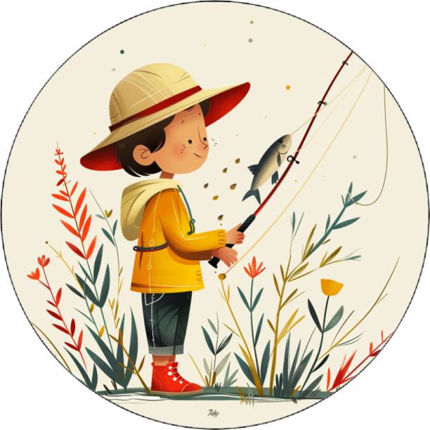 Essbares Papier kleiner Fischer 19,5 cm