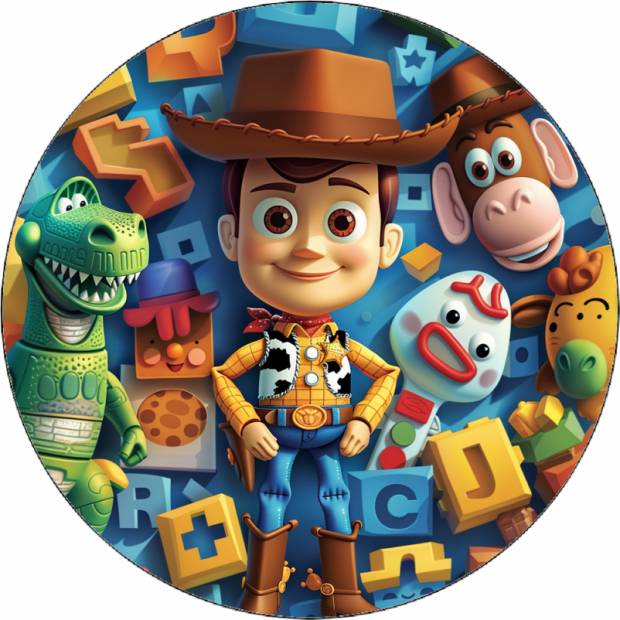 Essbares Papier Toy Story Woody und Spielzeug 19,5 cm