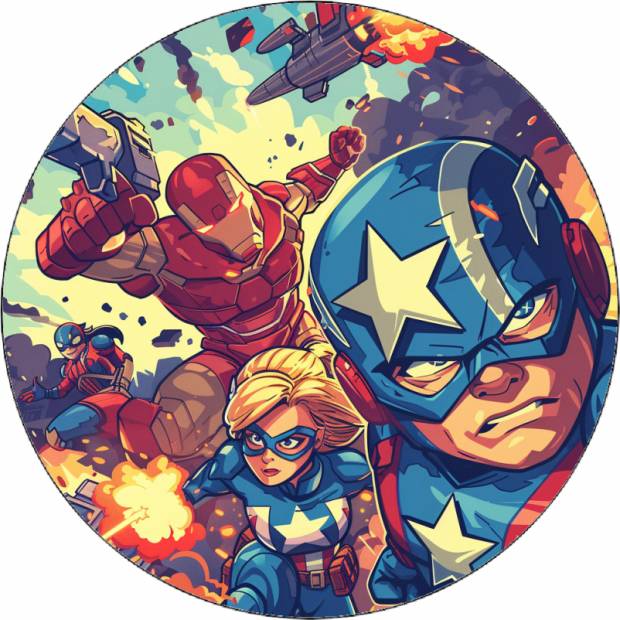 Essbares Papier Avengers Helden 19,5 cm