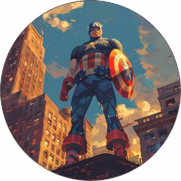 Essbares Papier Captain America 19,5 cm