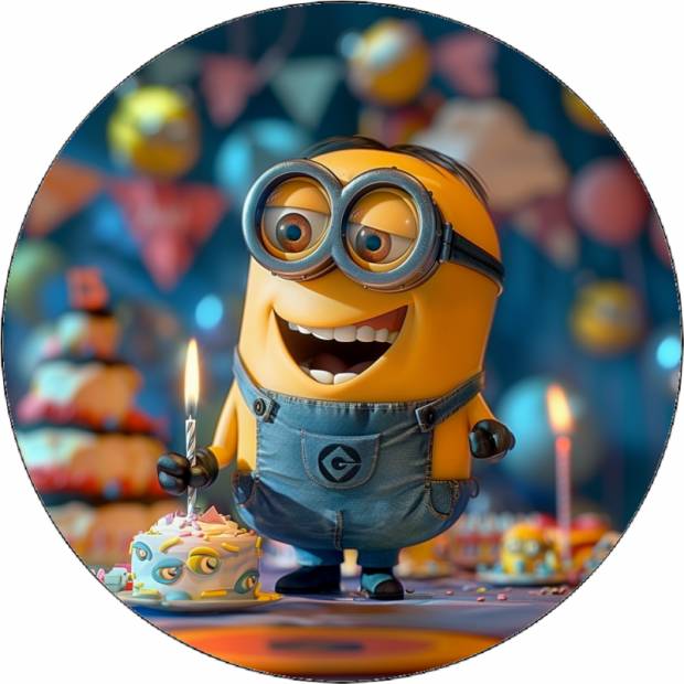 Essbares Papier Mimoň mit Kuchen-01 19,5 cm