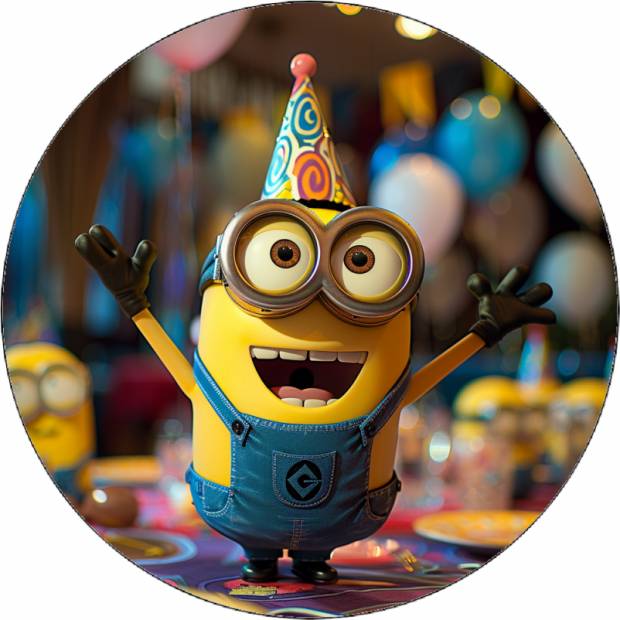 Essbares Papier Mimoň mit Geburtstagskappe 19,5 cm