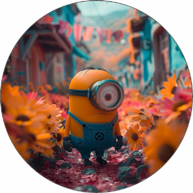 Essbares Papier Mimoň mit Blumen 19,5 cm