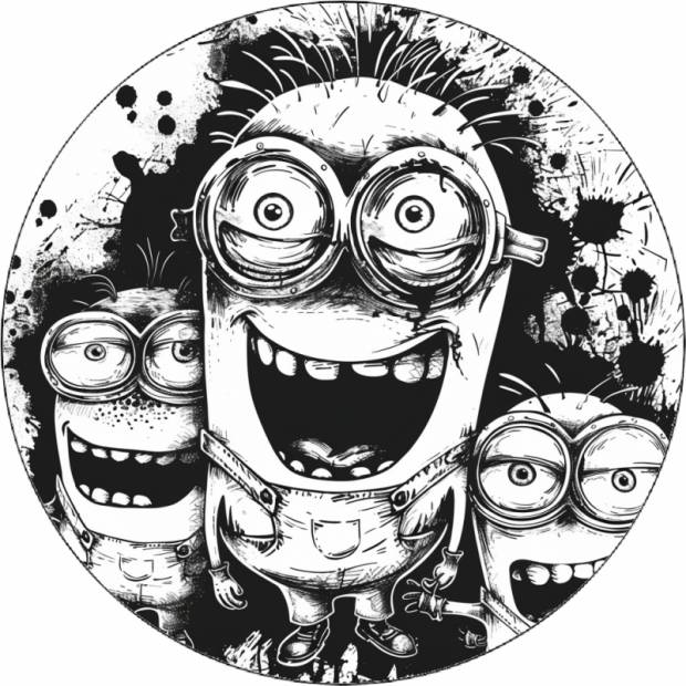 Essbares Papier Mimons schwarz-weißes Porträt 19,5 cm