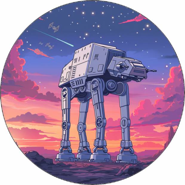 Essbares Papier Star wars AT-AT Walker dunkler Hintergrund 19,5 cm