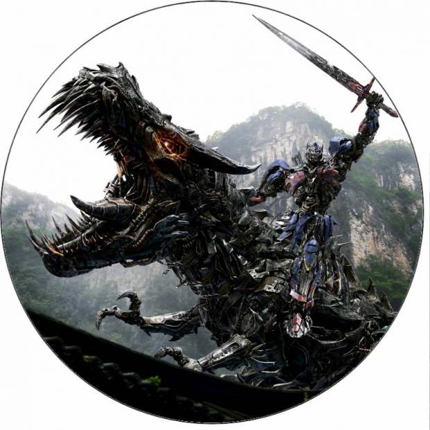 Essbares Papier Transformers Kämpfer mit Drache 19,5 cm