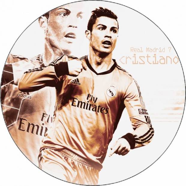 Essbares Papier Cristiano Ronaldo in Bewegung 19,5 cm