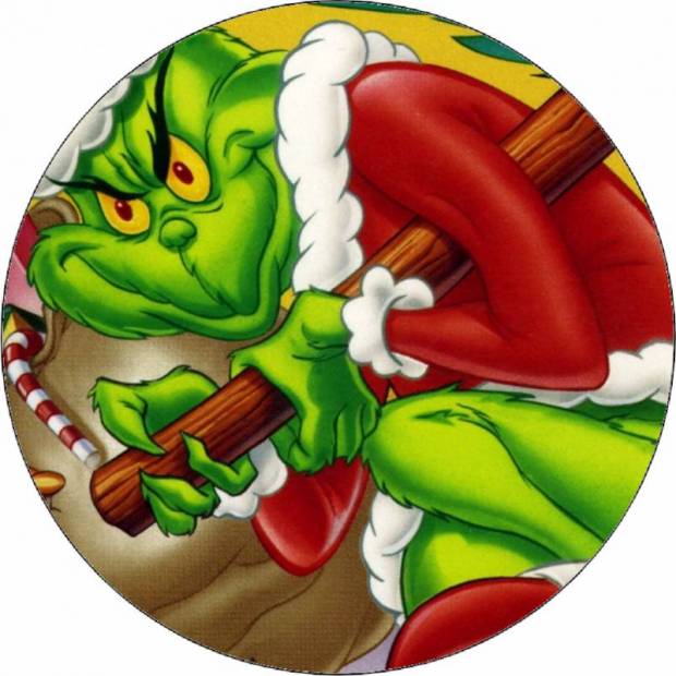 Essbares Papier Grinch und Geschenke 19,5 cm