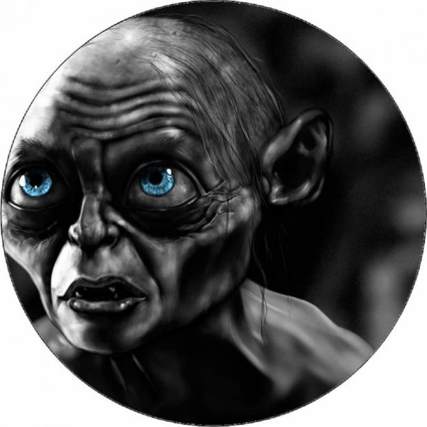 Essbares Papier Herr der Ringe Gollum blaue Augen 19,5 cm