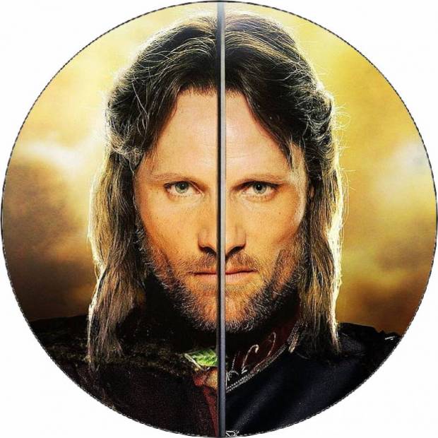 Essbares Papier Herr der Ringe Aragorn und Schwert 19,5 cm