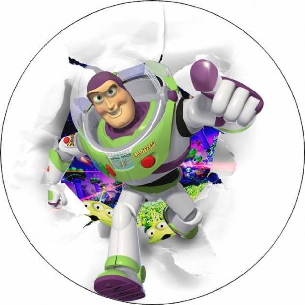 Essbares Papier Toy Story Buzz Lightyear auf weißem Hintergrund 19,5 cm