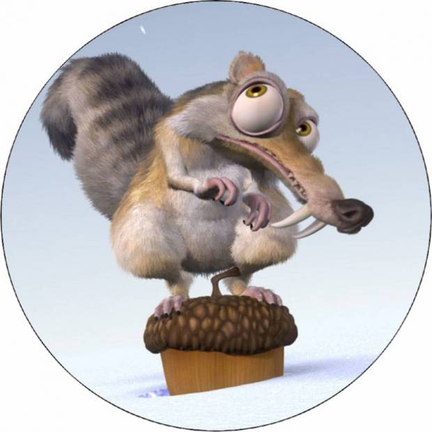 Essbares Papier Eiszeit-Eichhörnchen 19,5 cm