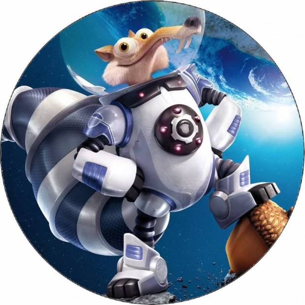 Essbares Papier Eiszeit-Eichhörnchen im Weltraum 19,5 cm