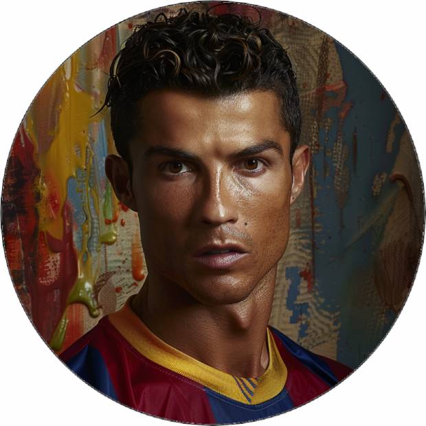 Essbares Papier Cristiano Ronaldo im Barcelona-Trikot 19,5 cm