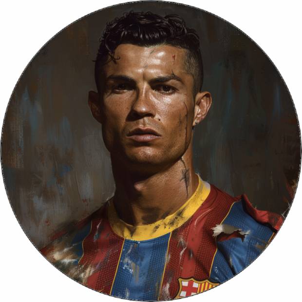 Essbares Papier Cristiano Ronaldo im Trikot 19,5 cm