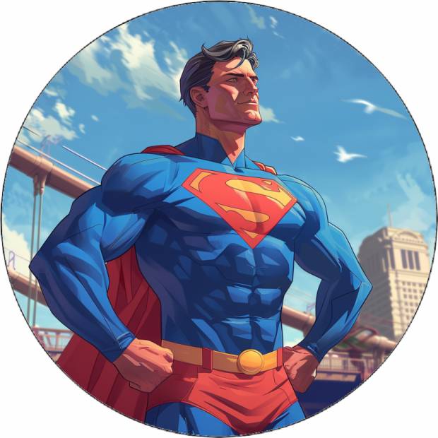 Essbares Papier Superman mit Händen 19,5 cm