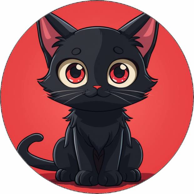 Essbares Papier schwarzes Kätzchen 19,5 cm