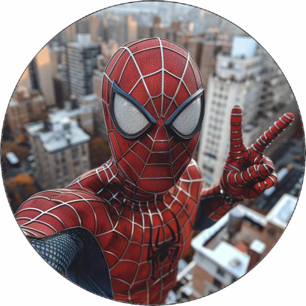 Essbares Papier Spiderman Selfie 19,5 cm