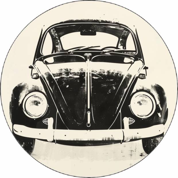 Essbares Papier Wolkswagen beatle schwarz 19,5 cm