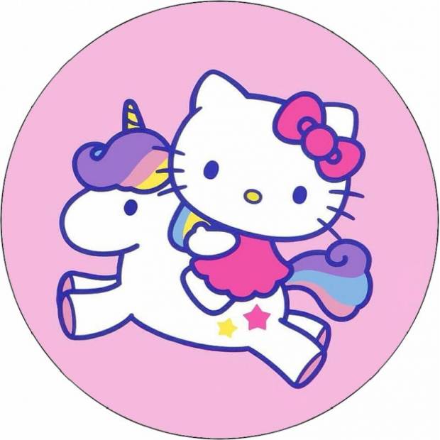 Hello Kitty essbares Papier auf Einhorn 19,5 cm