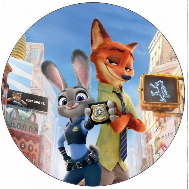 Essbares Papier Judy und Nick aus Zootropolis 19,5 cm