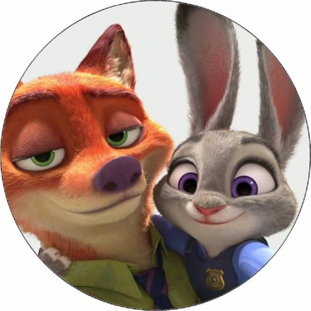Essbares Papier Judy und Nick Selfie 19,5 cm