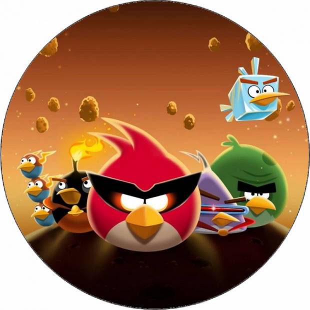 Essbares Papier Angry Birds Universum 19,5 cm