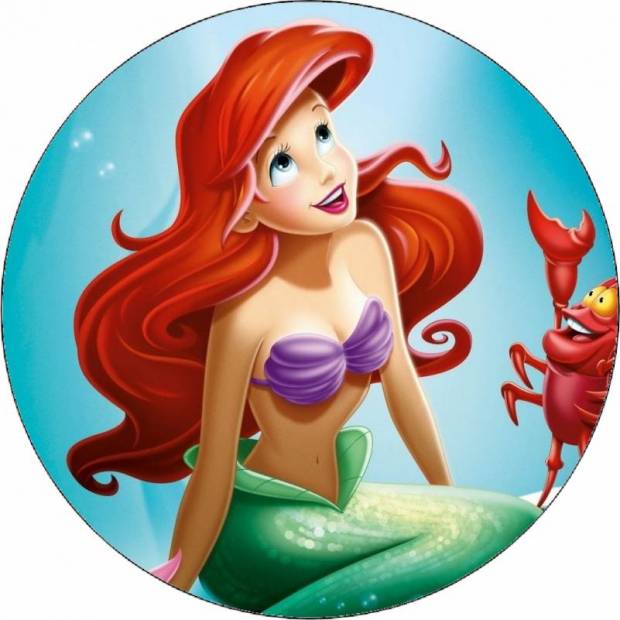 Essbares Papier Ariel und Krabbe 19,5 cm