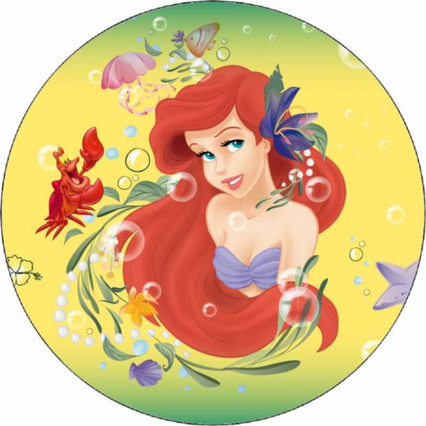 Essbares Papier Ariel mit Blume in ihrem Haar 19,5 cm